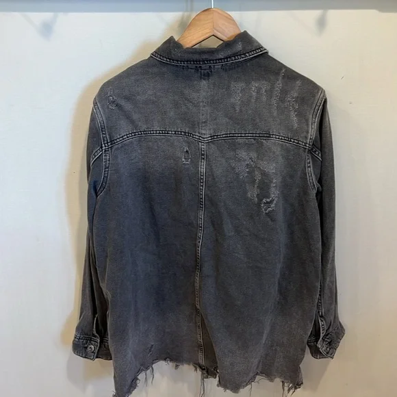 FREE‎ PEOPLE Moonchild Denim Shirt Jacket Size Medium - Picture 4 of 9